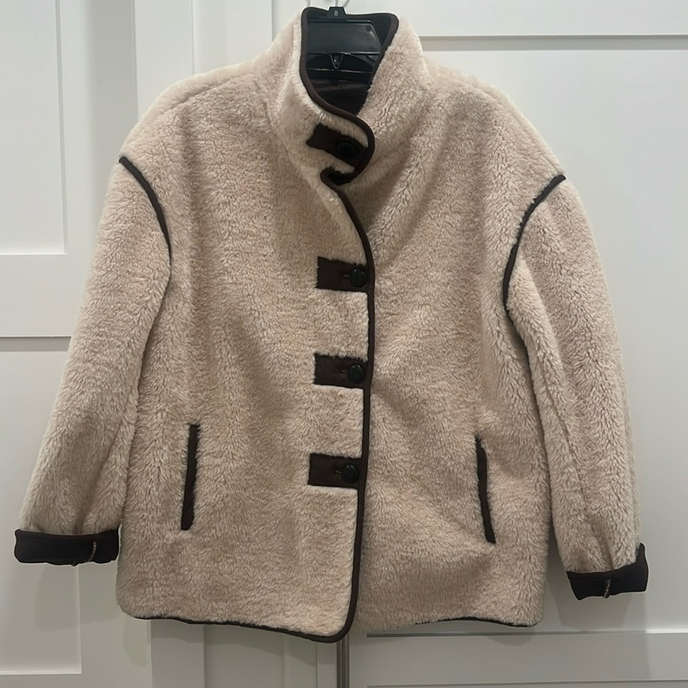 Minky fleece button up jacket